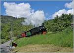  Nostalgie & Vapeur 2021  /  Nostalgie & Dampf 2021  - so das Thema des diesjährigen Pfingstfestivals der Blonay-Chamby Bahn; die G 2x 2/2 105 wetteifert mit den Wolken im Hintergrund um die