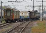 Rangierarbeiten in Sulgen am Swisstrainzug mit Ae 4/7 10950. April 2014.